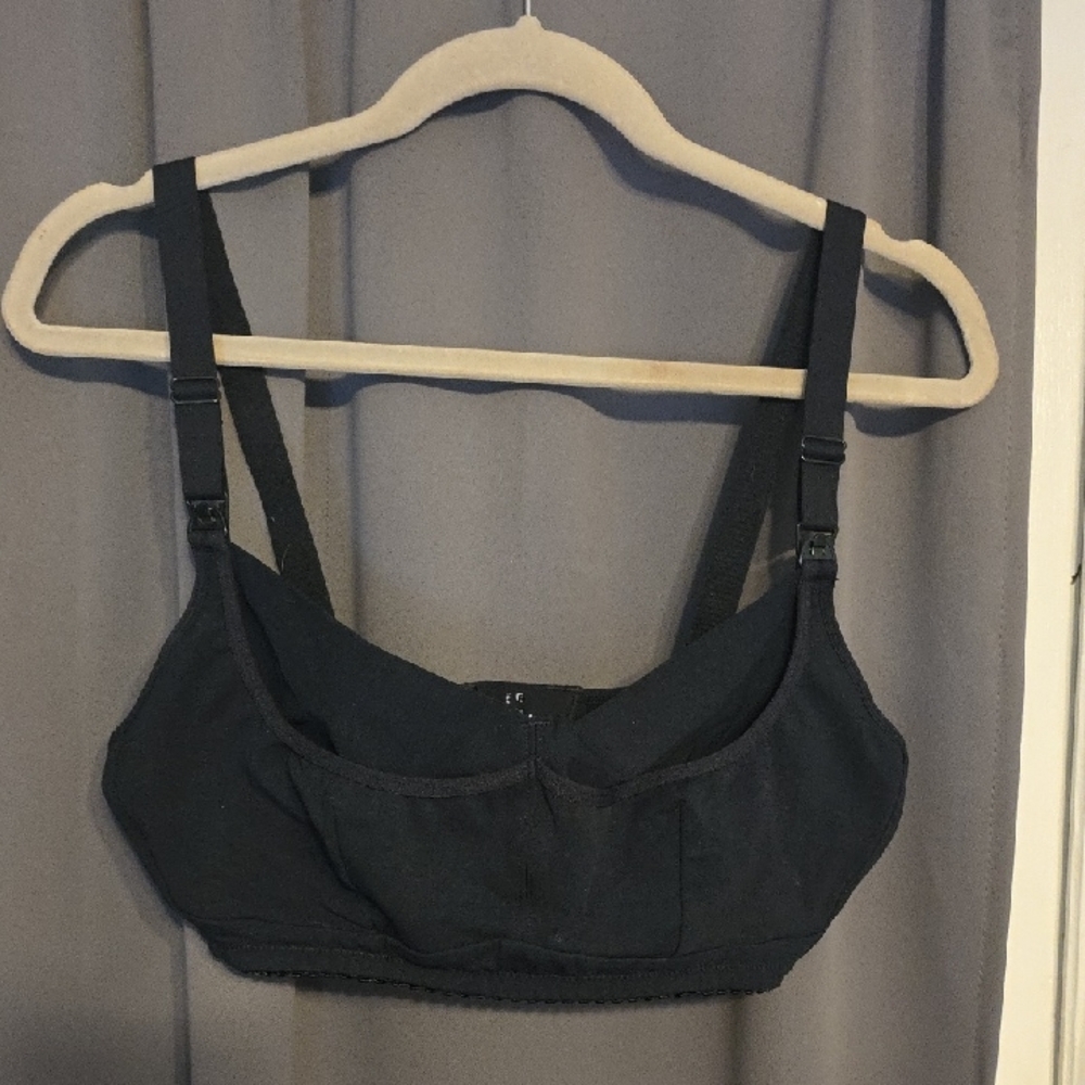 Unbranded Women's Maternity/Nursing Bra Black Adjustable Sz L EUC
